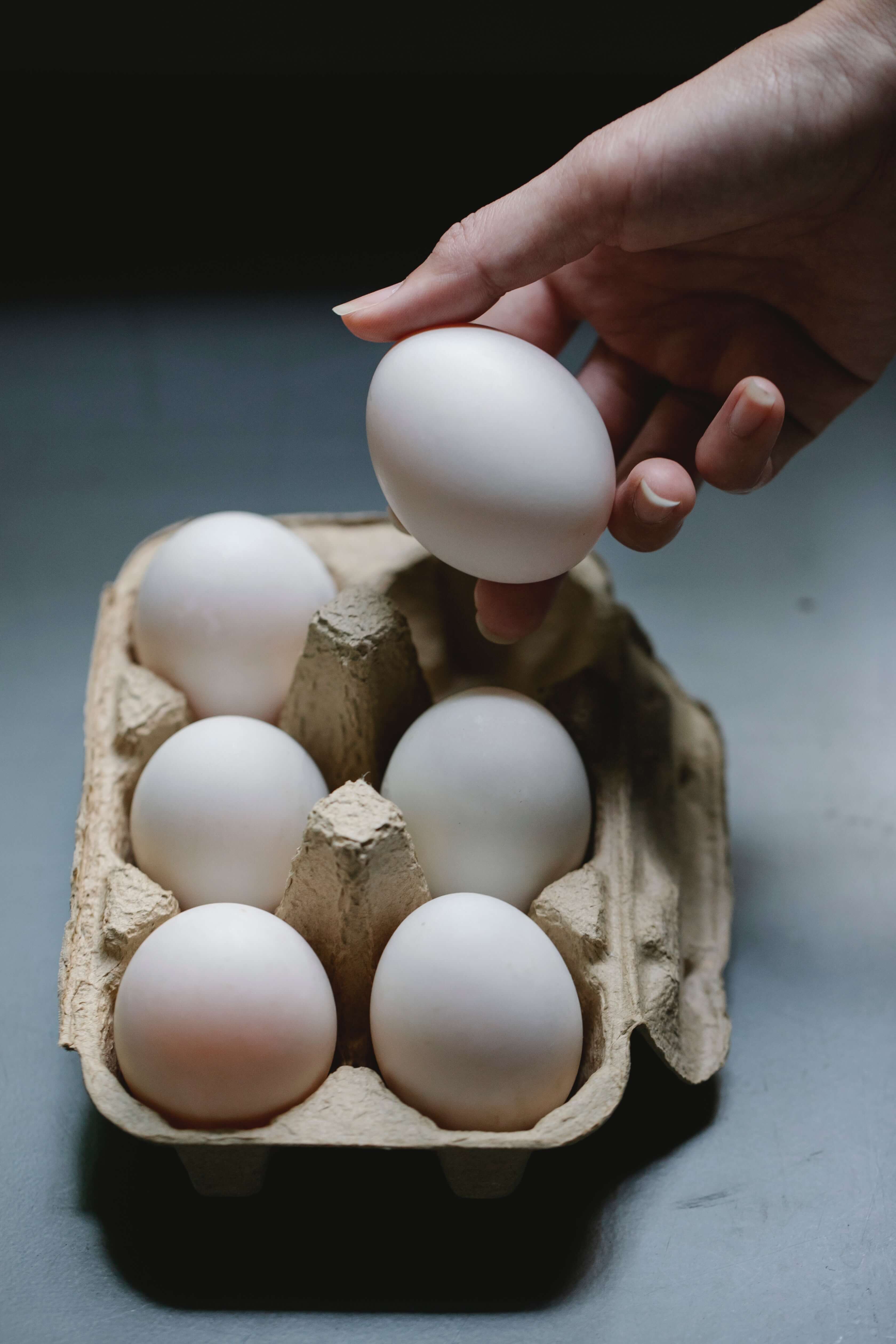 creamy white tray eggs